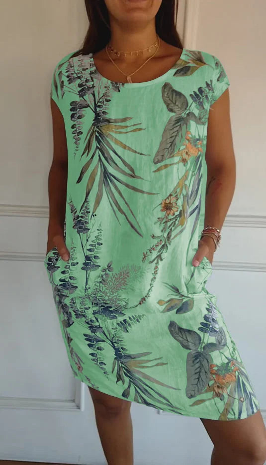Britt – Kleid mit Druck und rundem Halsausschnitt