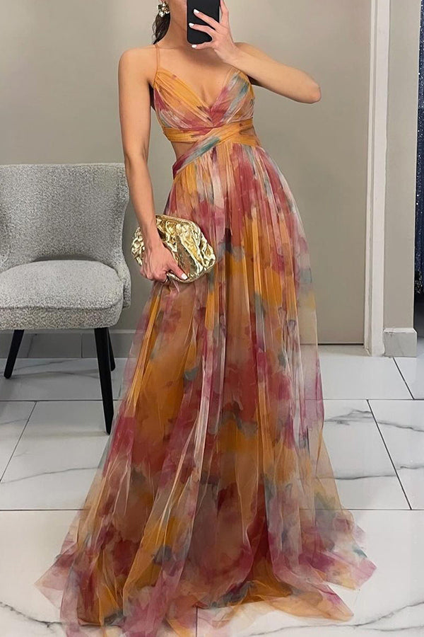 Gwendolyn - Elegantes Maxikleid mit Blumenmuster für Damen