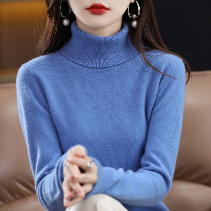 Veronica - Bequemer Damenrollkragenpullover mit Umlegekragen