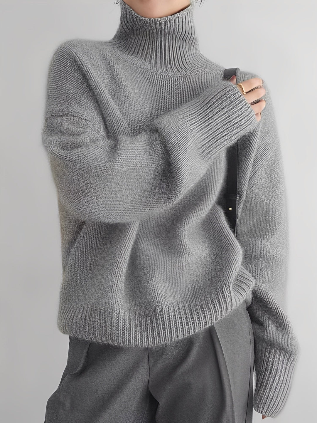 Adrienne - Schicker, locker geschnittener Kaschmir-Rollkragenpullover