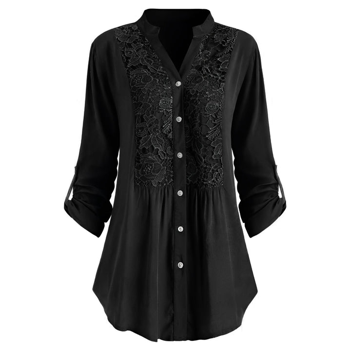Delaney - Lange, bequeme Damenbluse mit Spitze