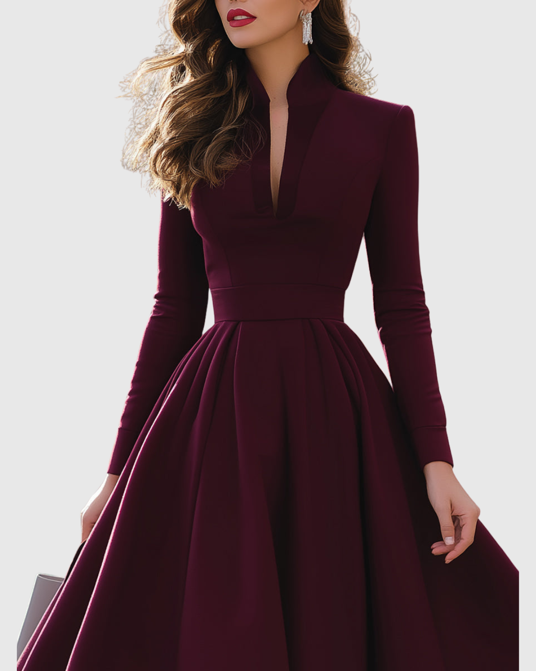 Isabeau – Elegantes Midi-Kleid mit tailliertem Schnitt
