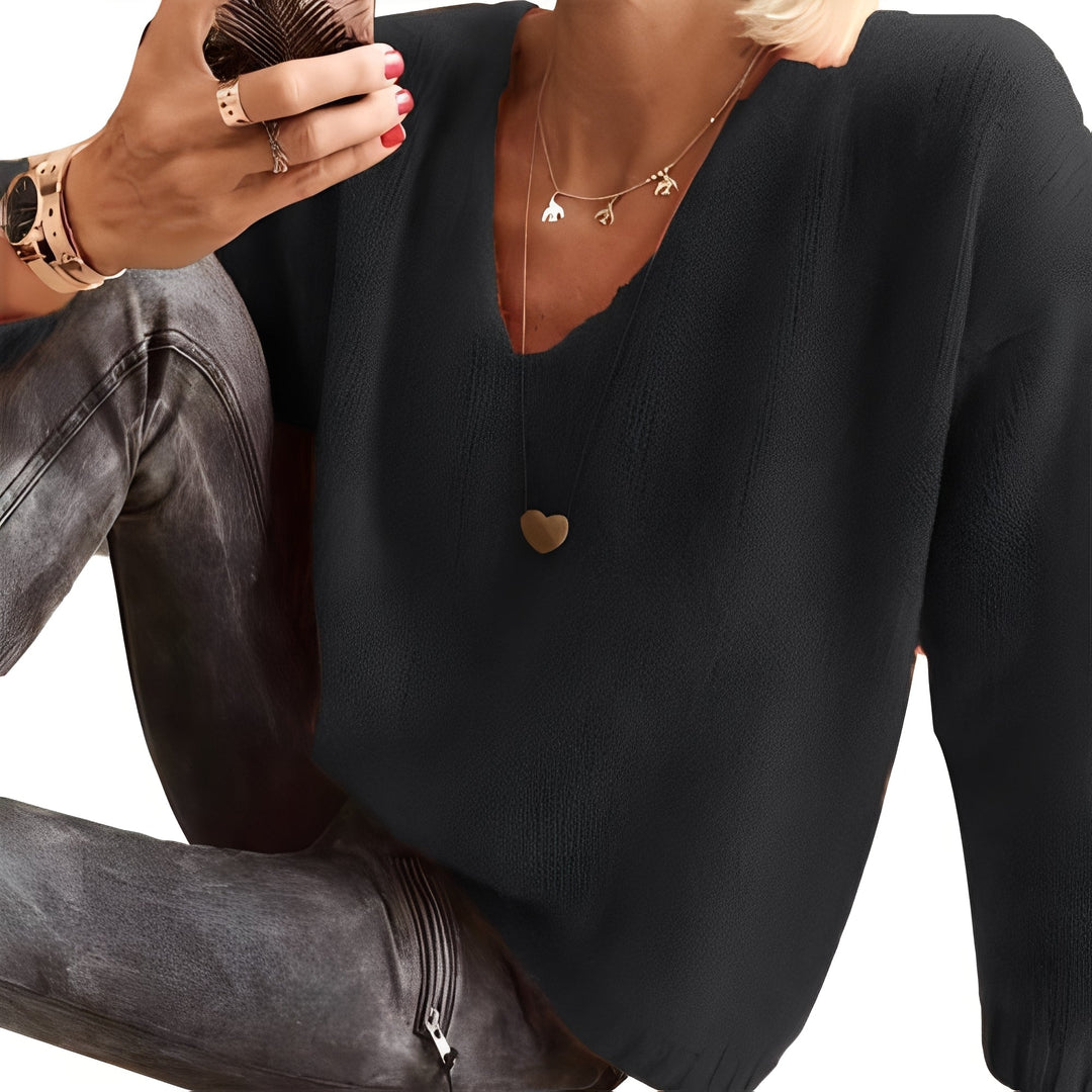 Dorris - Bequemer, einfacher Pullover mit langen Ärmeln für Frauen