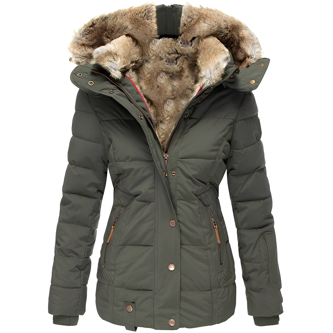 Odelia - Stilvolle, körpernahe Jacke mit Pelzkragen für Damen
