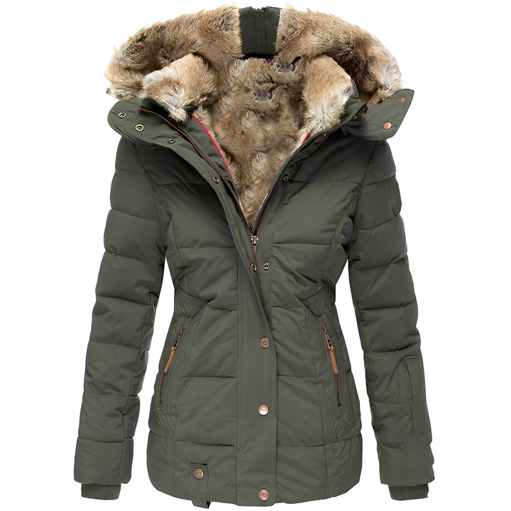 Odelia - Stilvolle, körpernahe Jacke mit Pelzkragen für Damen