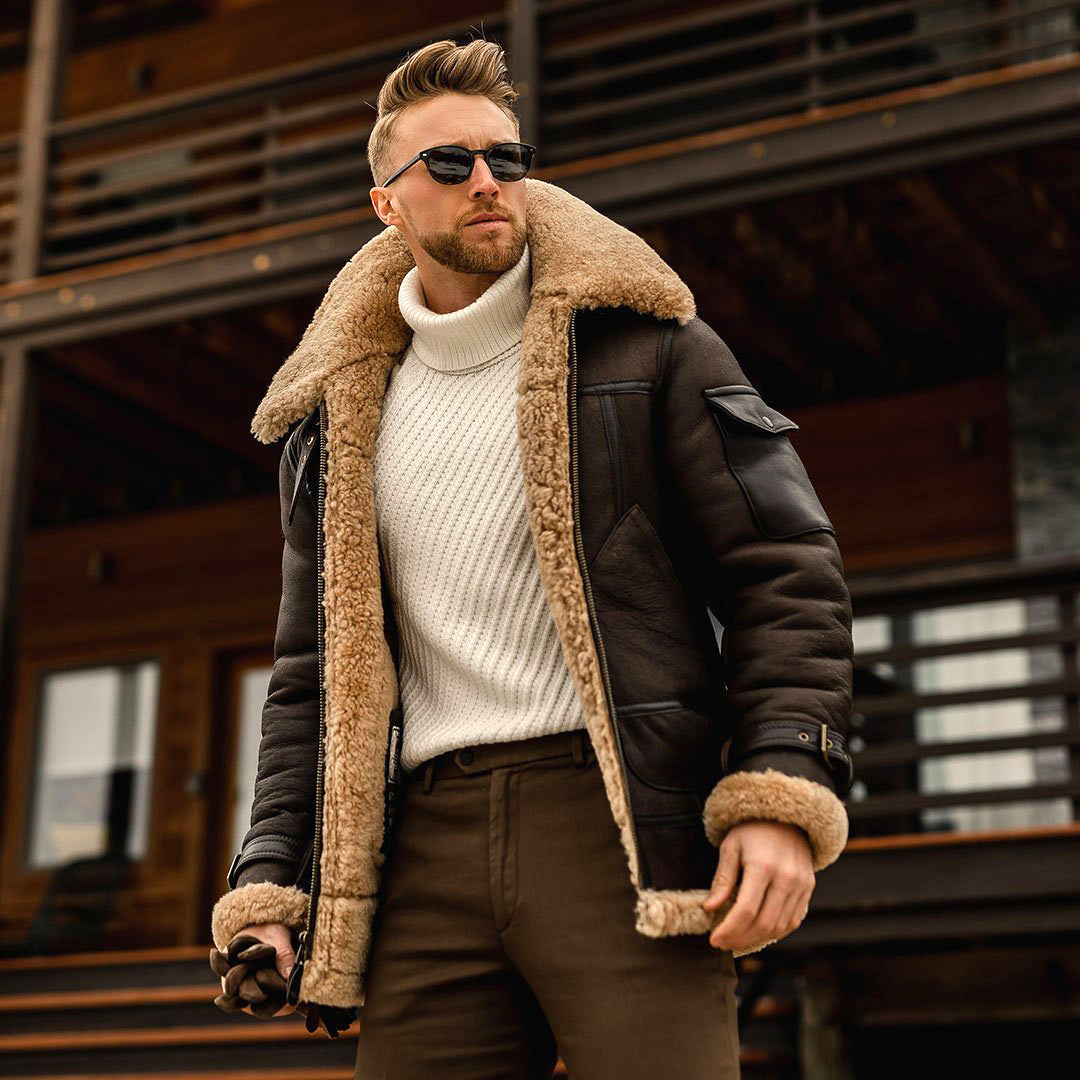 Brendon - Eleganter warmer Fleece-Mantel für Männer