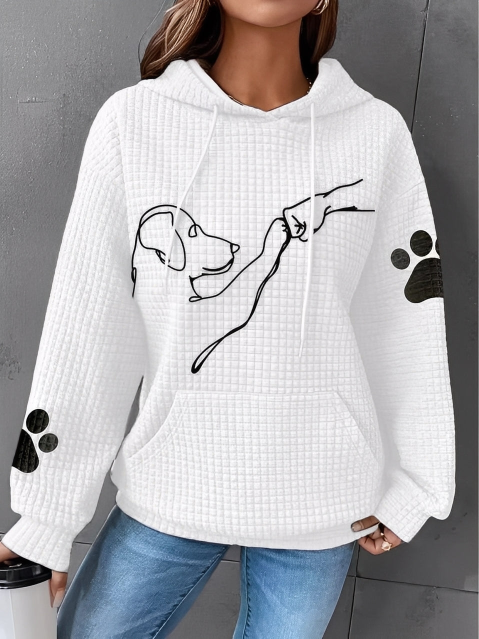 Berenice - Bedrucktes, warmes Damen-Kapuzensweatshirt