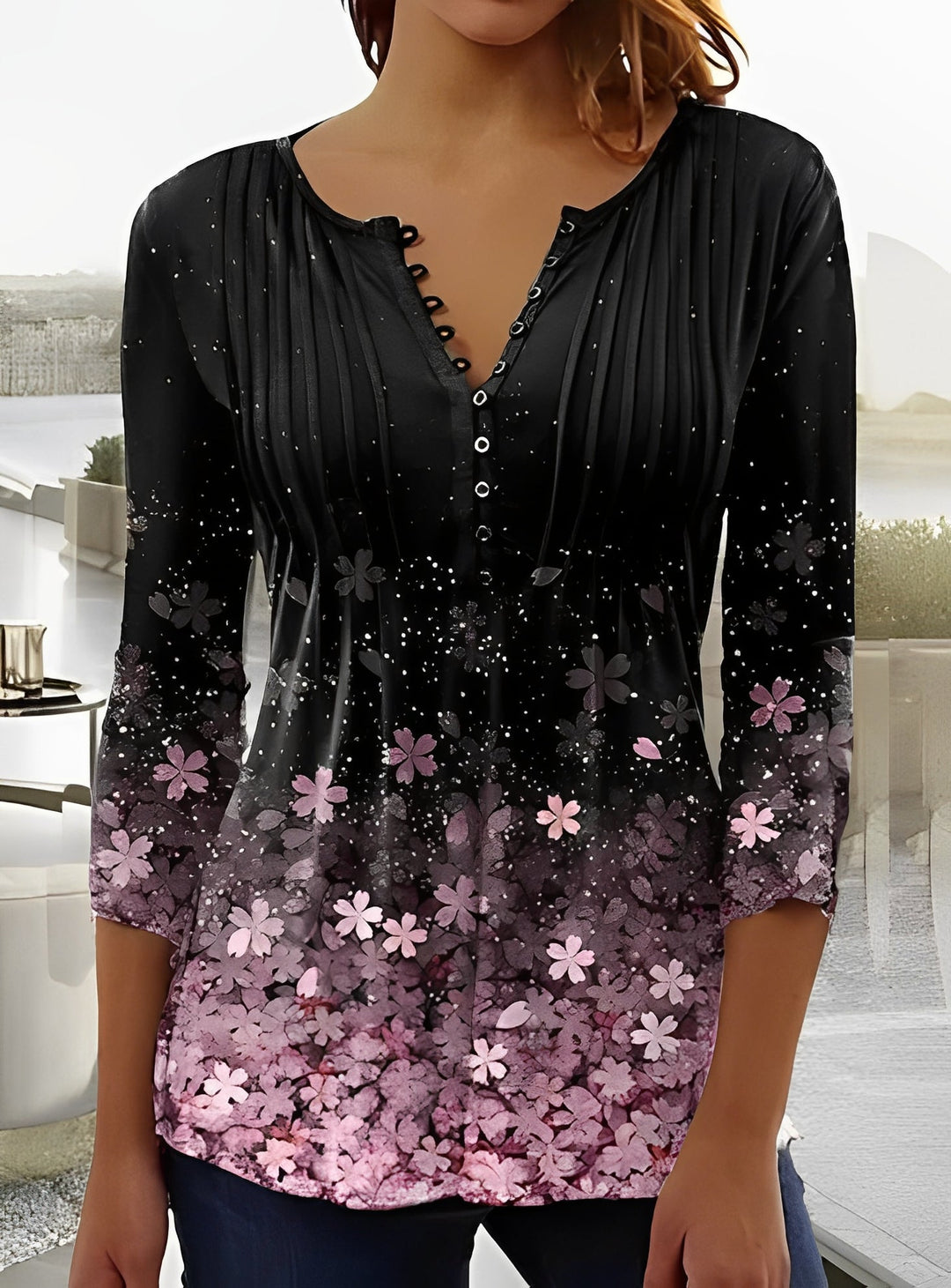 Eloise - Elegantes Damenoberteil mit Blumenmuster