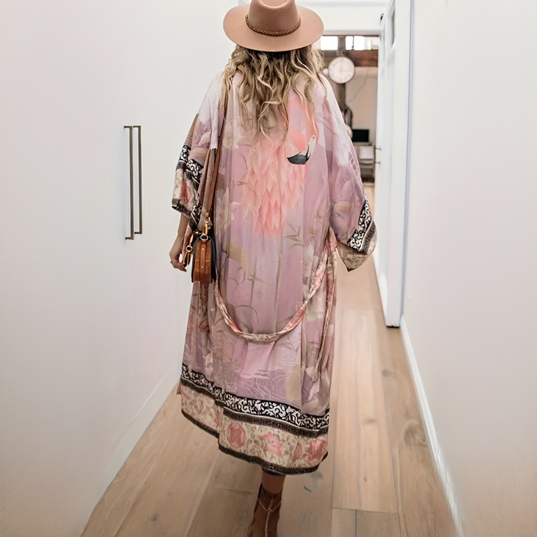 Barbarra - Elegantes langes Damenkleid mit Blumenmuster