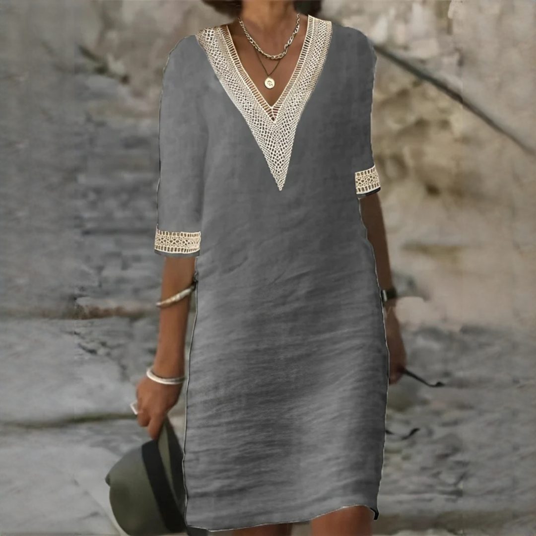 Mellisa - Elegantes Sommerkleid mit V-Ausschnitt für Damen