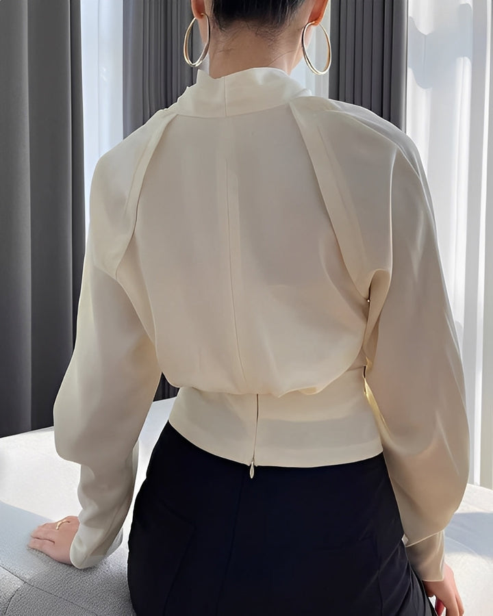 Annora - Elegante langärmelige Satinbluse für Damen