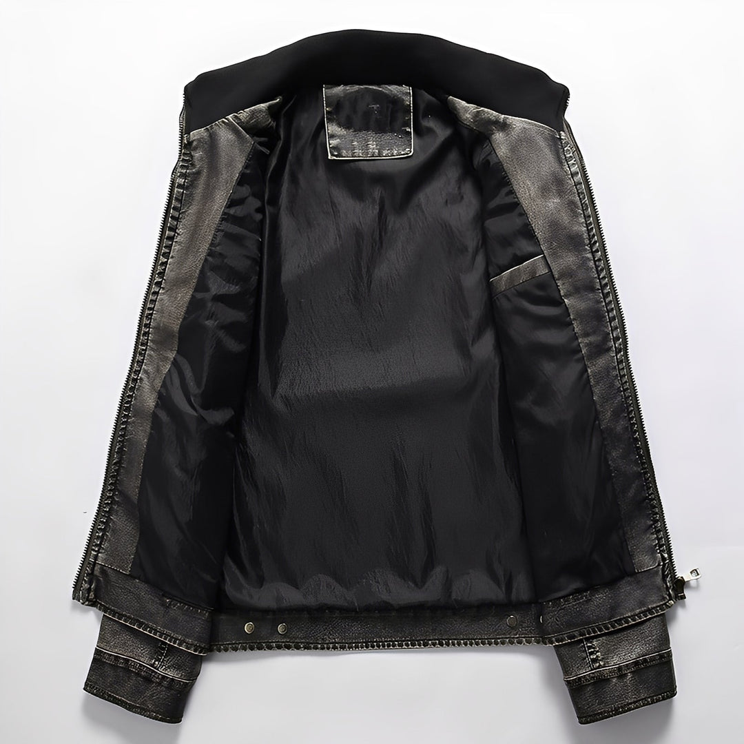 Kevin - Klassische Herren-Lederjacke mit Taschen