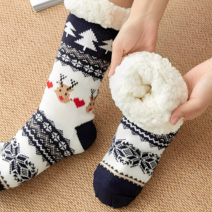 Kassia - Warme Weihnachts-Fußsocken für Damen