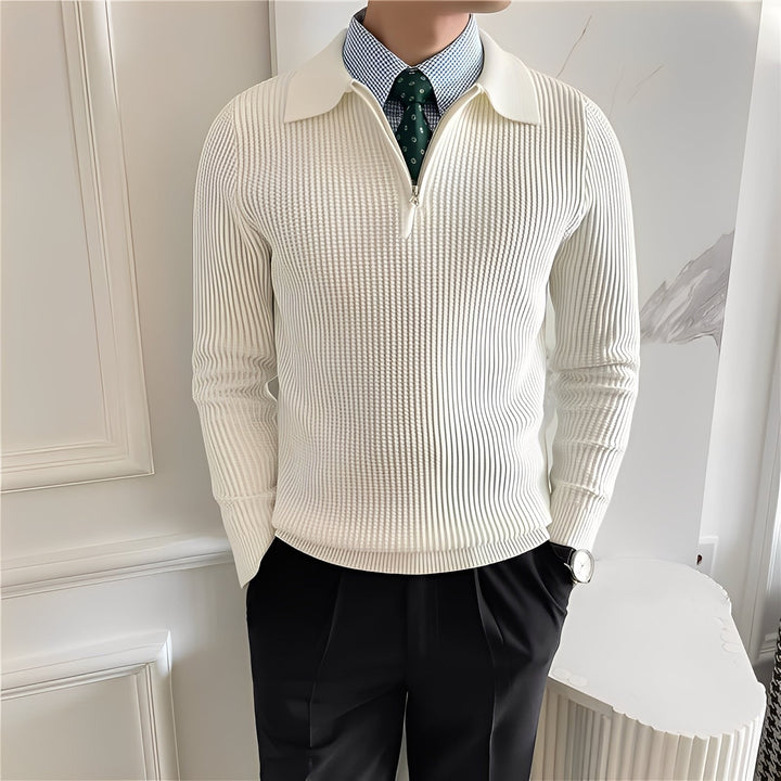 Justin - Eleganter Herrenstrickpullover mit Reißverschluss
