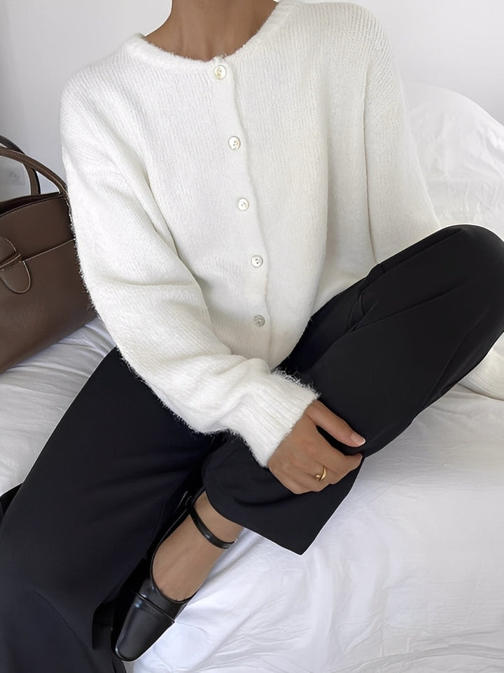 Rowena - Vintage-Wollmantel mit Knöpfen für Damen