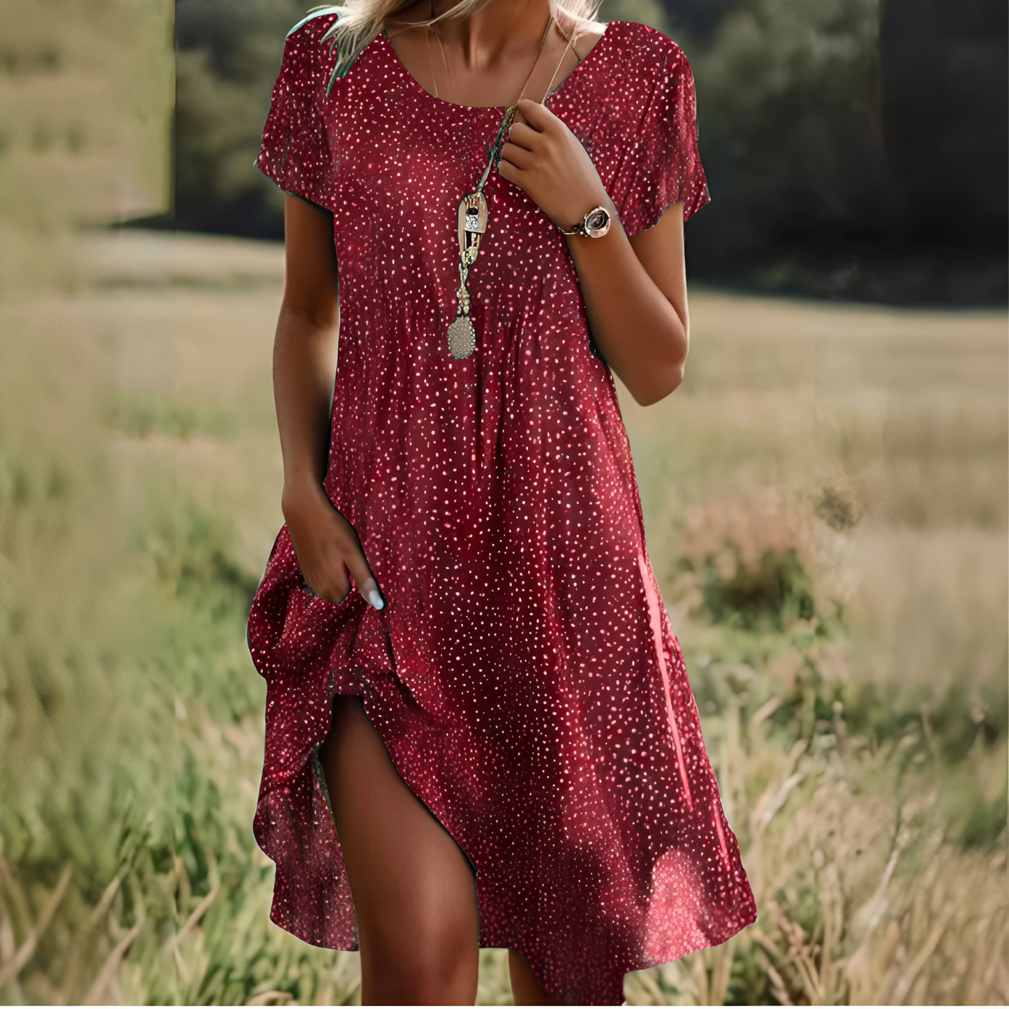 Eloise - Schickes Kleid mit kurzen Ärmeln für Damen