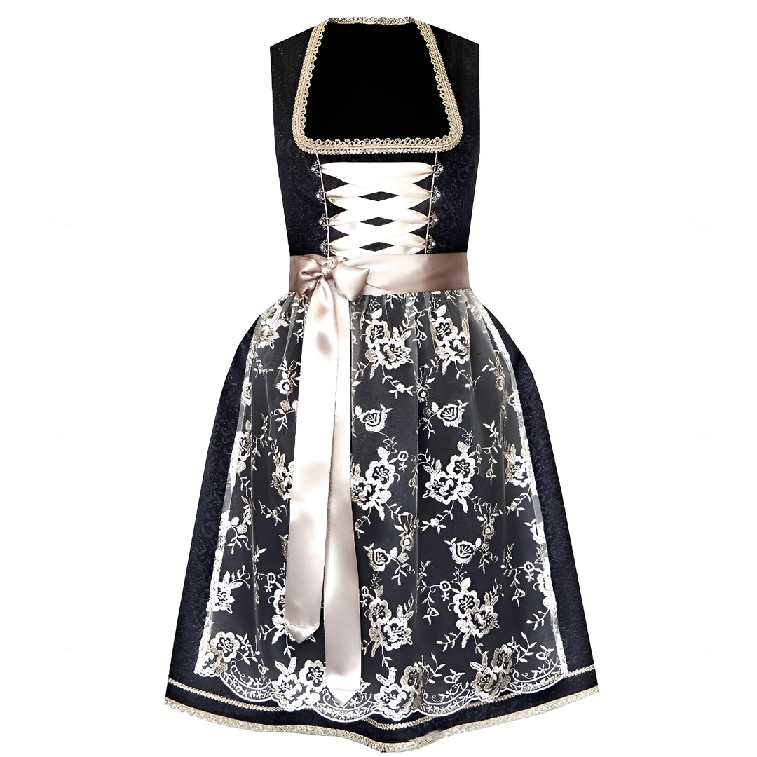 Zella - Oktoberfest-Kleid mit Schnürung und Muster für Frauen