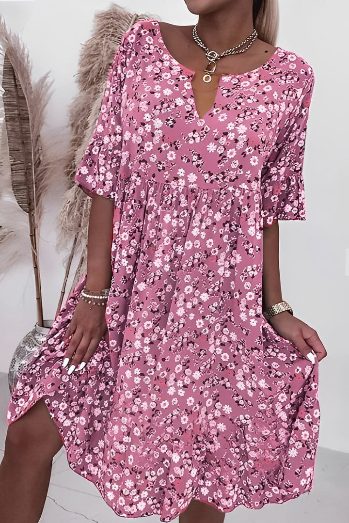 Muriel - Blumendesign mit V-Ausschnitt für Damen