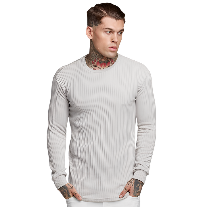 Wynne - Schlicht geschnittener, körperbetonter Herrenpullover