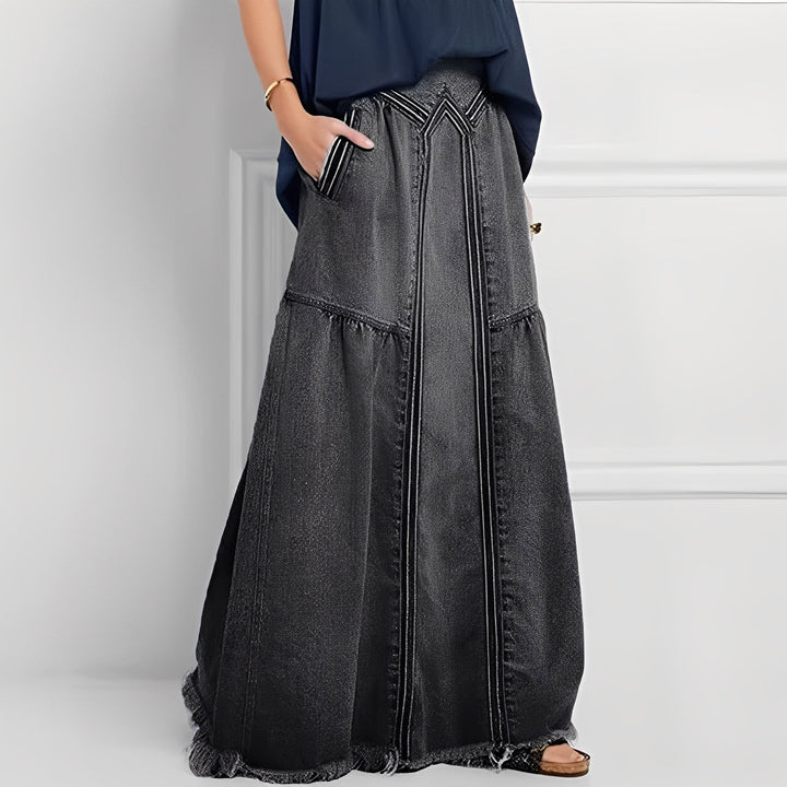 Jordyn - Bequemer dehnbarer Damen-Jeansrock mit Taschen
