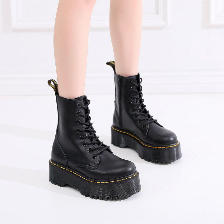 Miriam - Trendige Lederstiefel mit dicker Sohle für Frauen