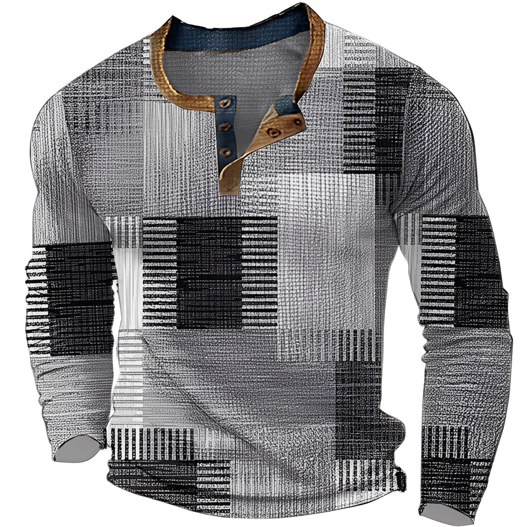 Brennan - Lässiges, bedrucktes Herren-Langarmshirt