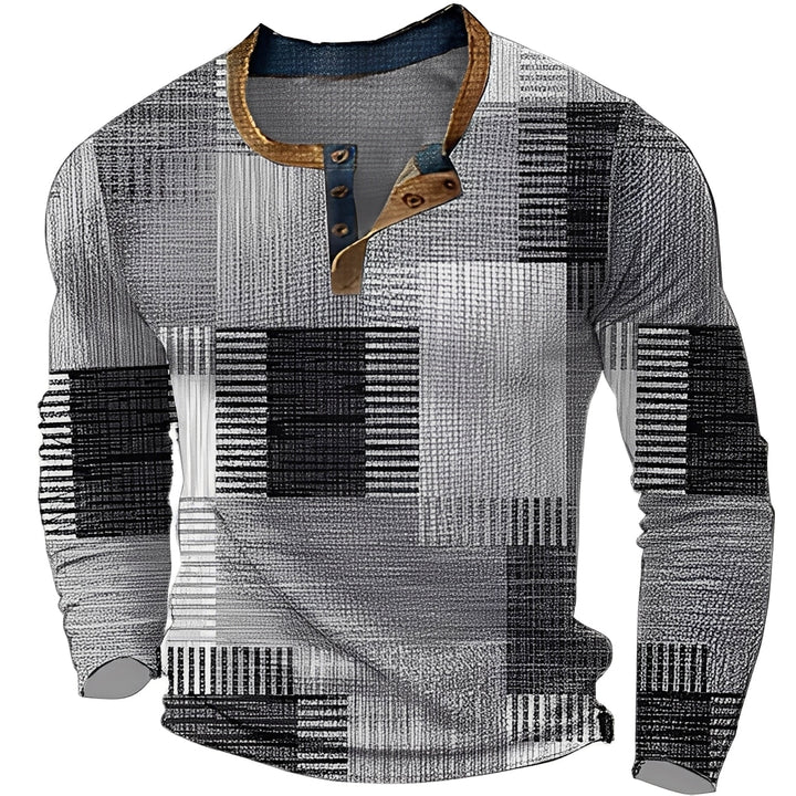 Brennan - Lässiges, bedrucktes Herren-Langarmshirt