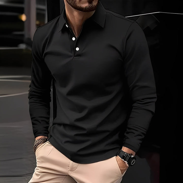 Stephen - Komfortables Langarm-Poloshirt für Herren