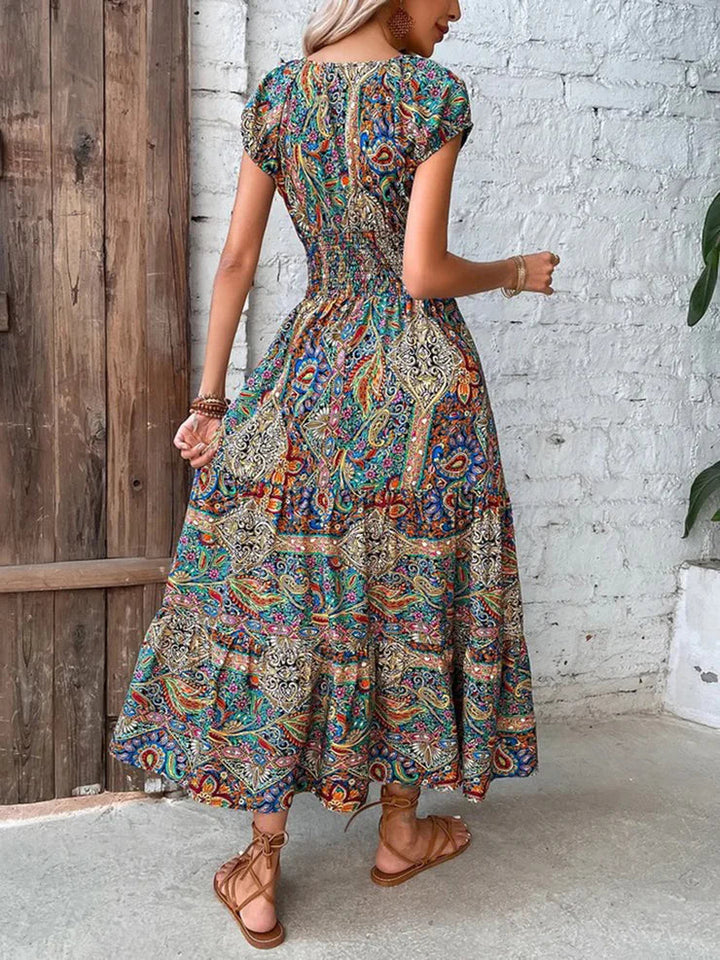 Leanie - Lebhaftes Paisley-Kleid für den Frühling