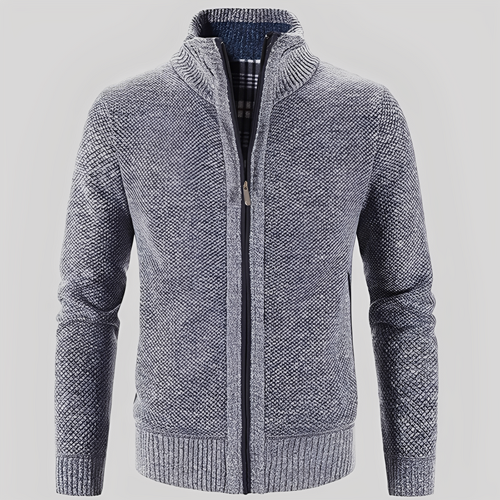 Kelvin - Einfache Herren-Strickjacke mit Reißverschluss