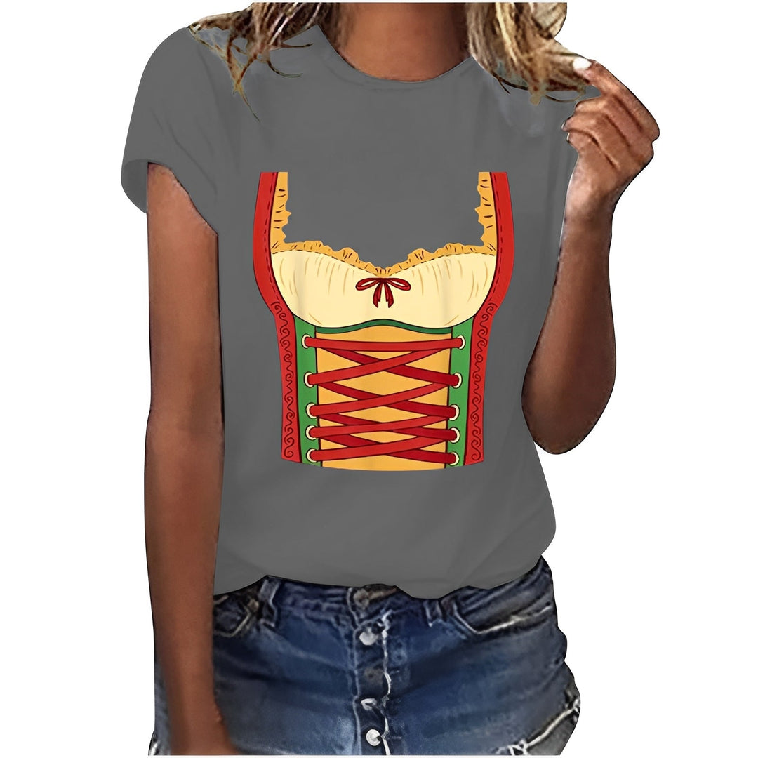 Hazel - Lockeres Oktoberfest-Shirt mit Aufdruck für Damen