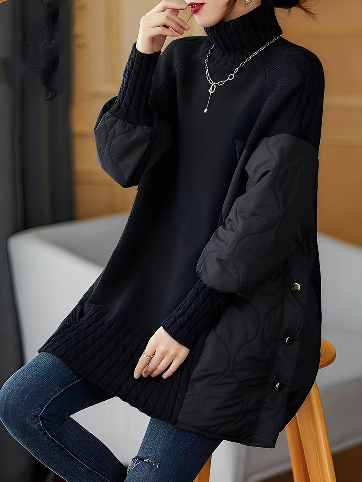 Vonda - Bequemer Damen-Pullover mit hohem Rollkragen