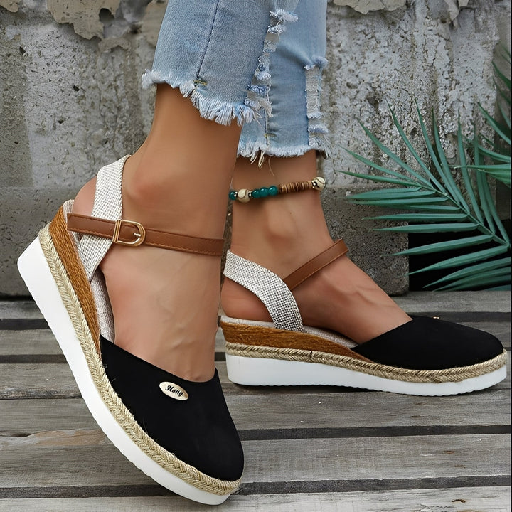 Elinor - Gemütliche Hanf-Keilsandalen für Damen