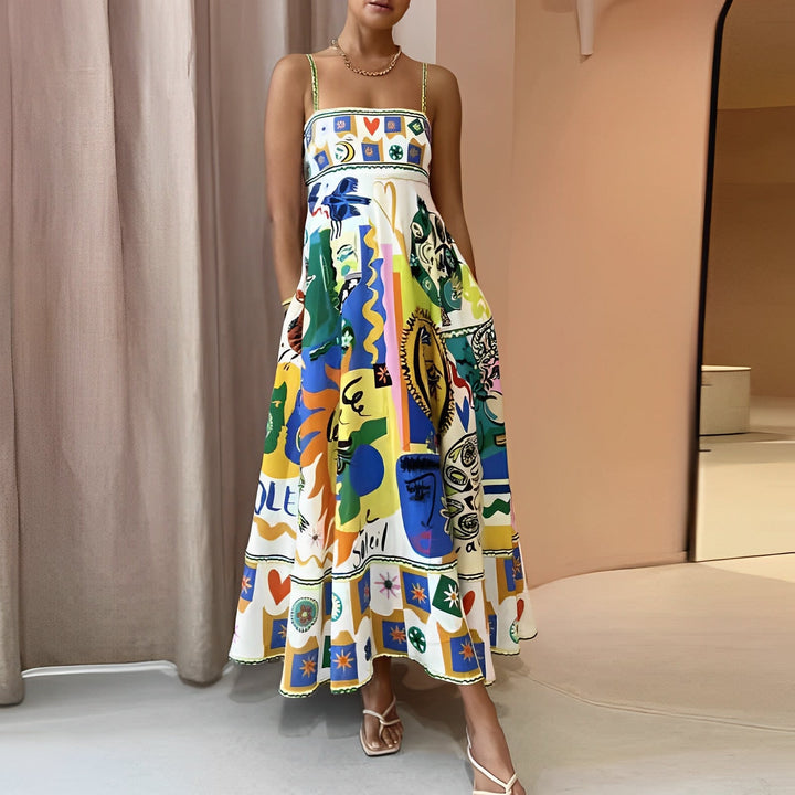 Zinnia - Farbiges Sommerkleid mit hoher Taille für Damen
