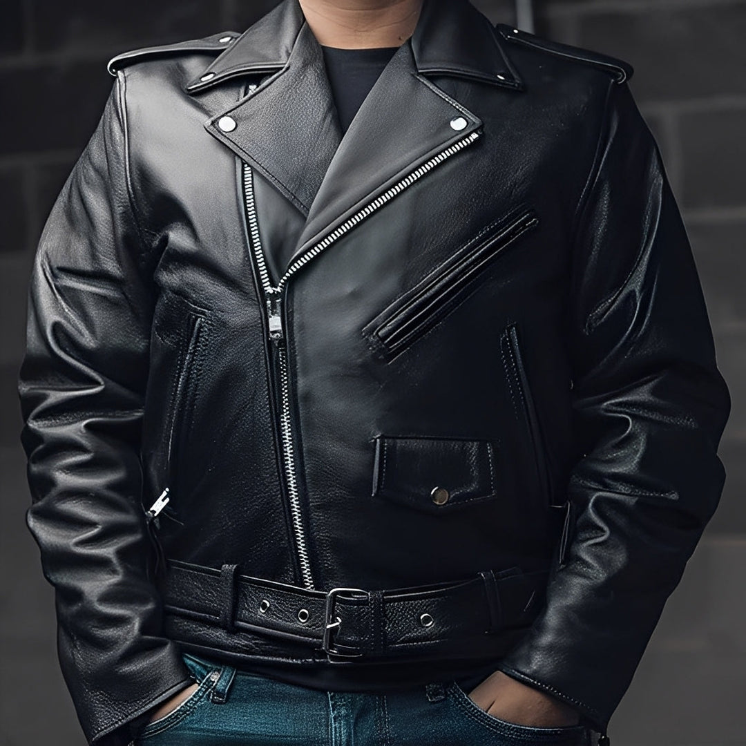 Elwin - Herrenlederjacke mit vielen Taschen
