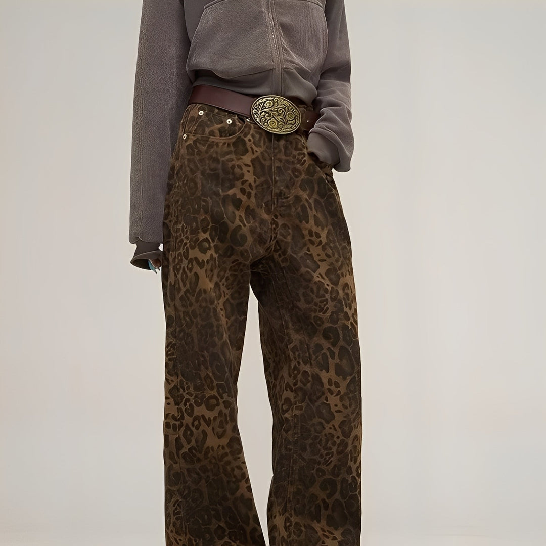 Felecia - Trendige bedruckte Baggy-Jeans für Damen