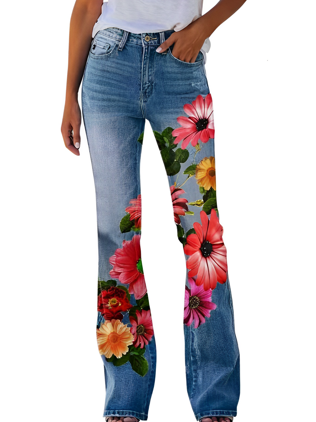 Glenna - Damen Sommerhose mit Blumenmuster