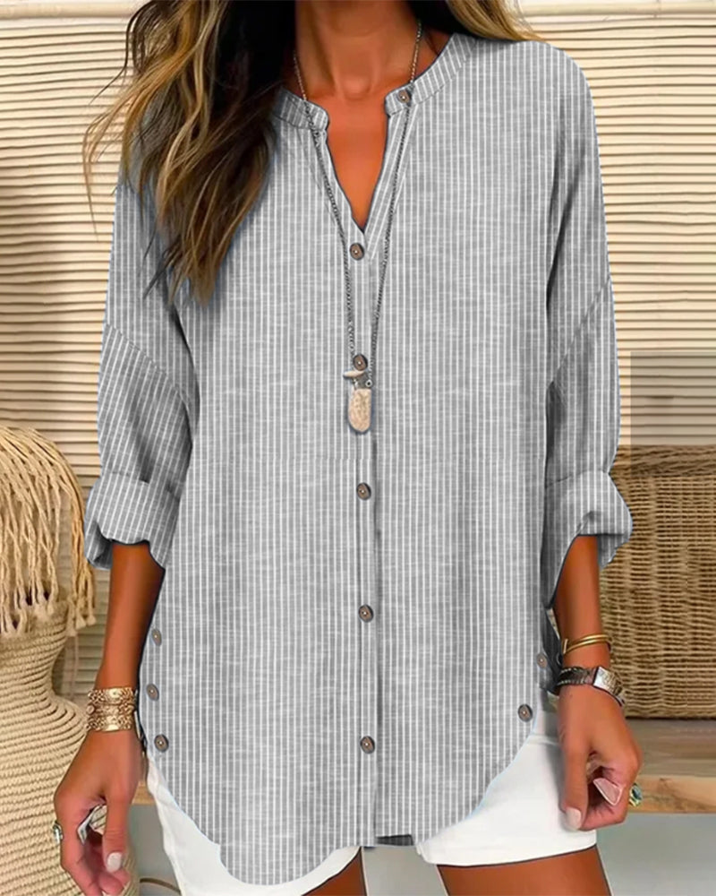 Alexa - Gestreiftes V-Ausschnitt Essential Top