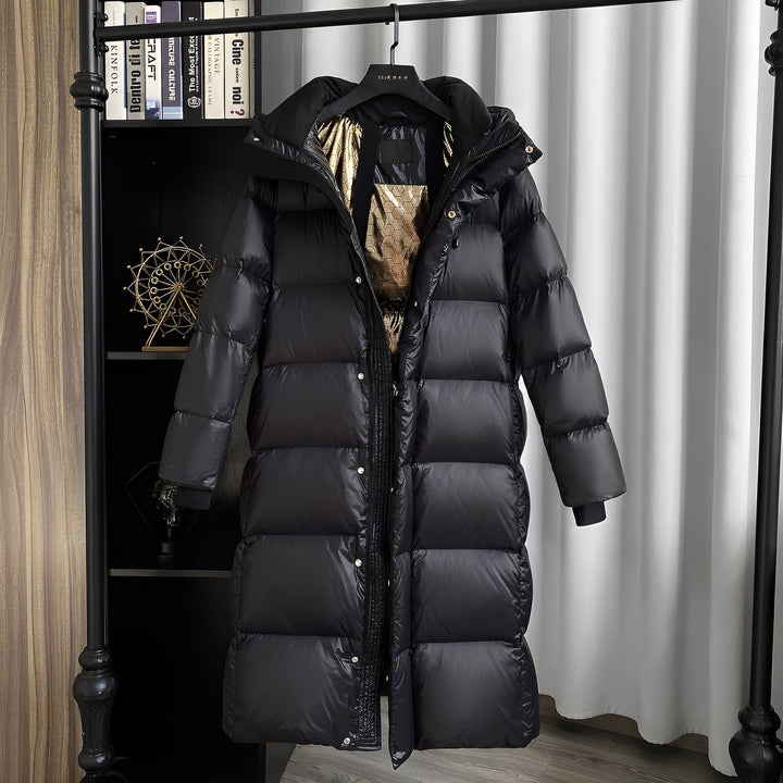 Mildred - Bequeme lange Daunenjacke für Damen