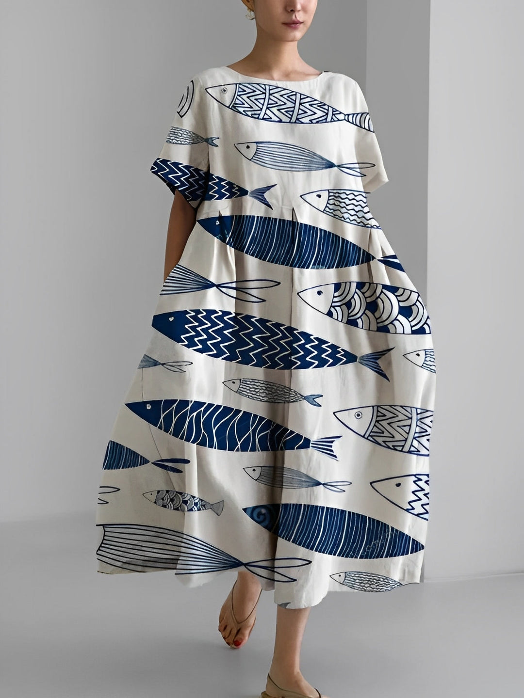 Sherry - Schickes, locker sitzendes Damenkleid mit Muster