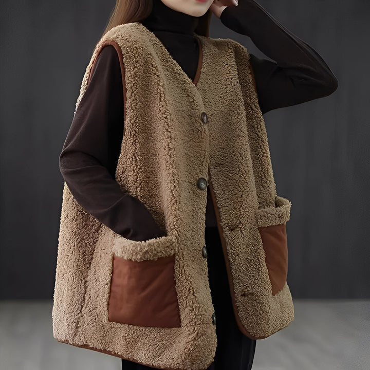 Emerie - Bequeme, warme Weste mit Taschen für Damen