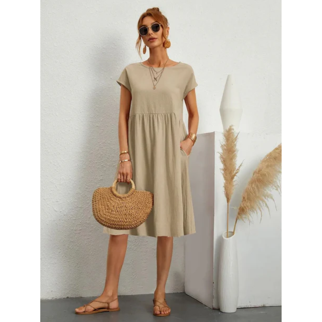 Menali - Kurzes Sommerkleid für Damen mit Midi-Länge