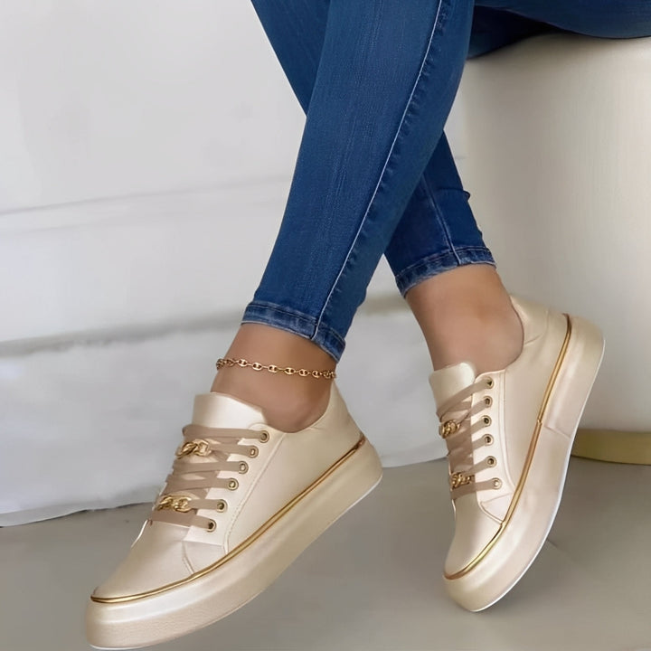 Deziree - Trendige Damenschuhe mit Plattform und Ketten