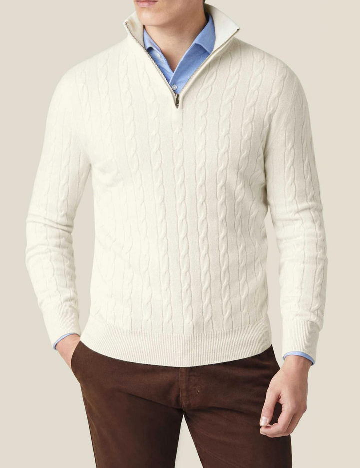 Zephyr - Pullover mit Zopfmuster und Reißverschluss