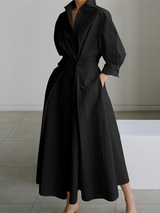 Mejie - Klassisches Hemdkleid mit Knöpfen