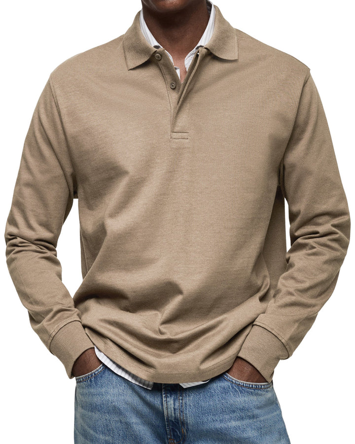 Dewey - Einfaches Herren-Poloshirt mit langen Ärmeln