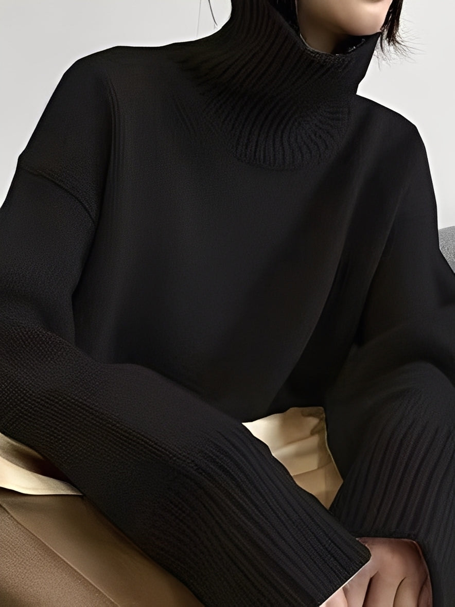 Adrienne - Schicker, locker geschnittener Kaschmir-Rollkragenpullover