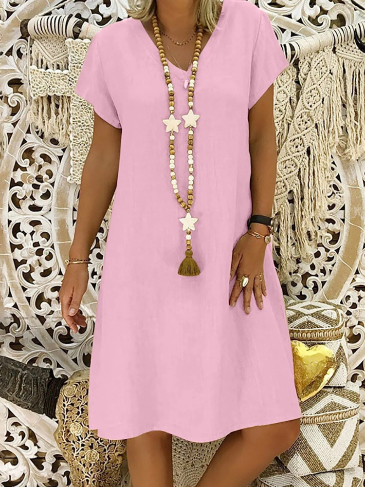 Felicia - Lockeres und angenehmes Baumwollkleid