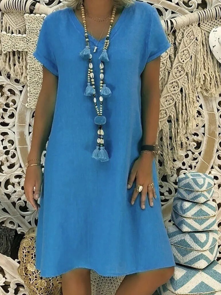 Felicia - Lockeres und angenehmes Baumwollkleid