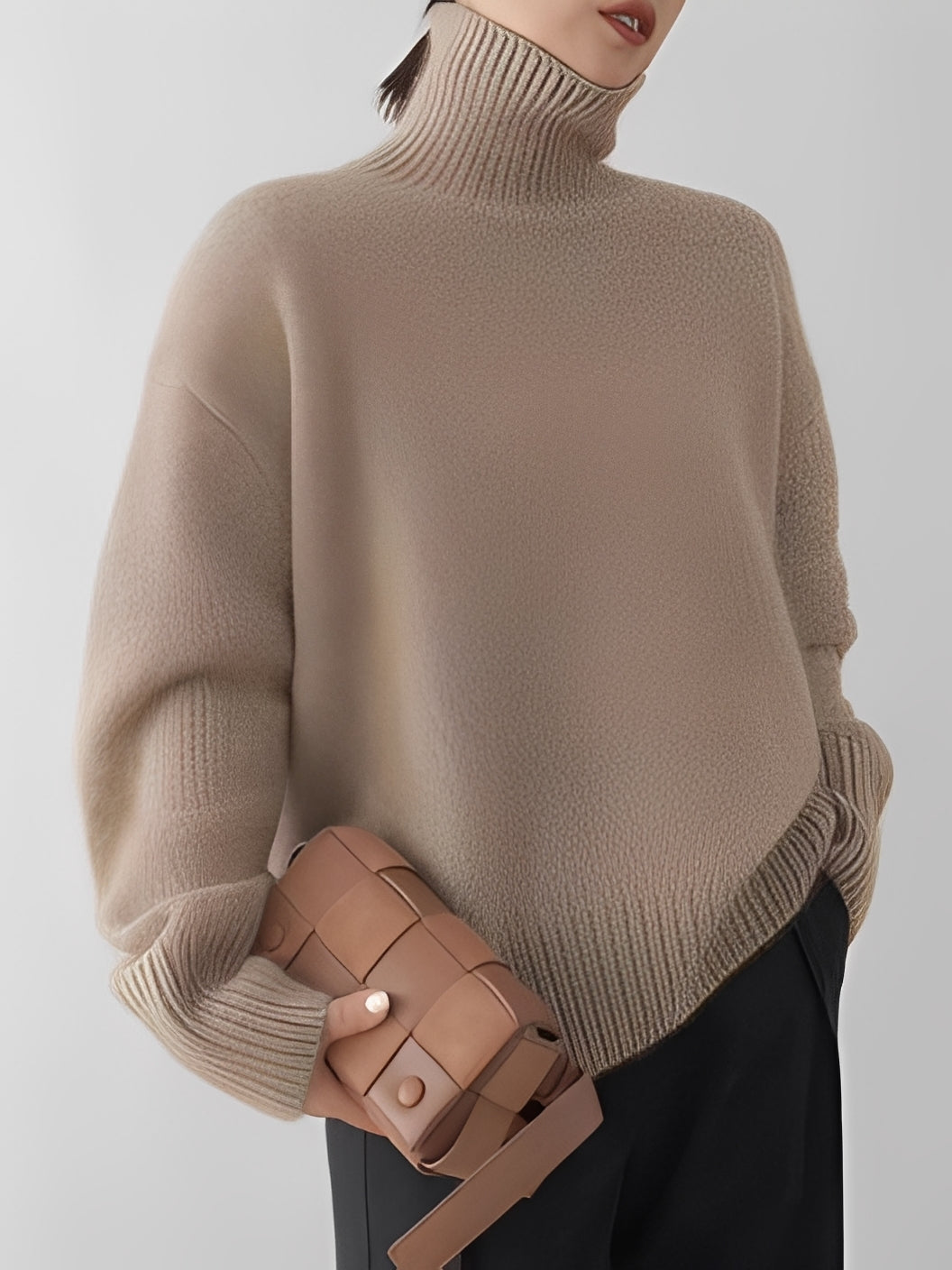 Adrienne - Schicker, locker geschnittener Kaschmir-Rollkragenpullover